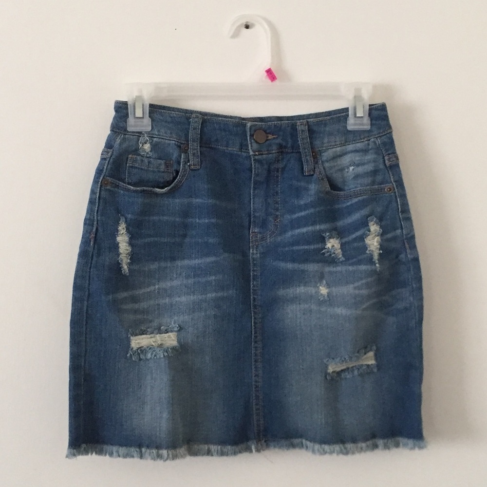 Distressed Denim Skirt ✨